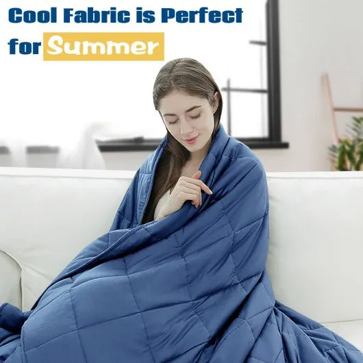 15 lbs 48" x 72" Premium Cooling Heavy Weighted Blanket-Blue