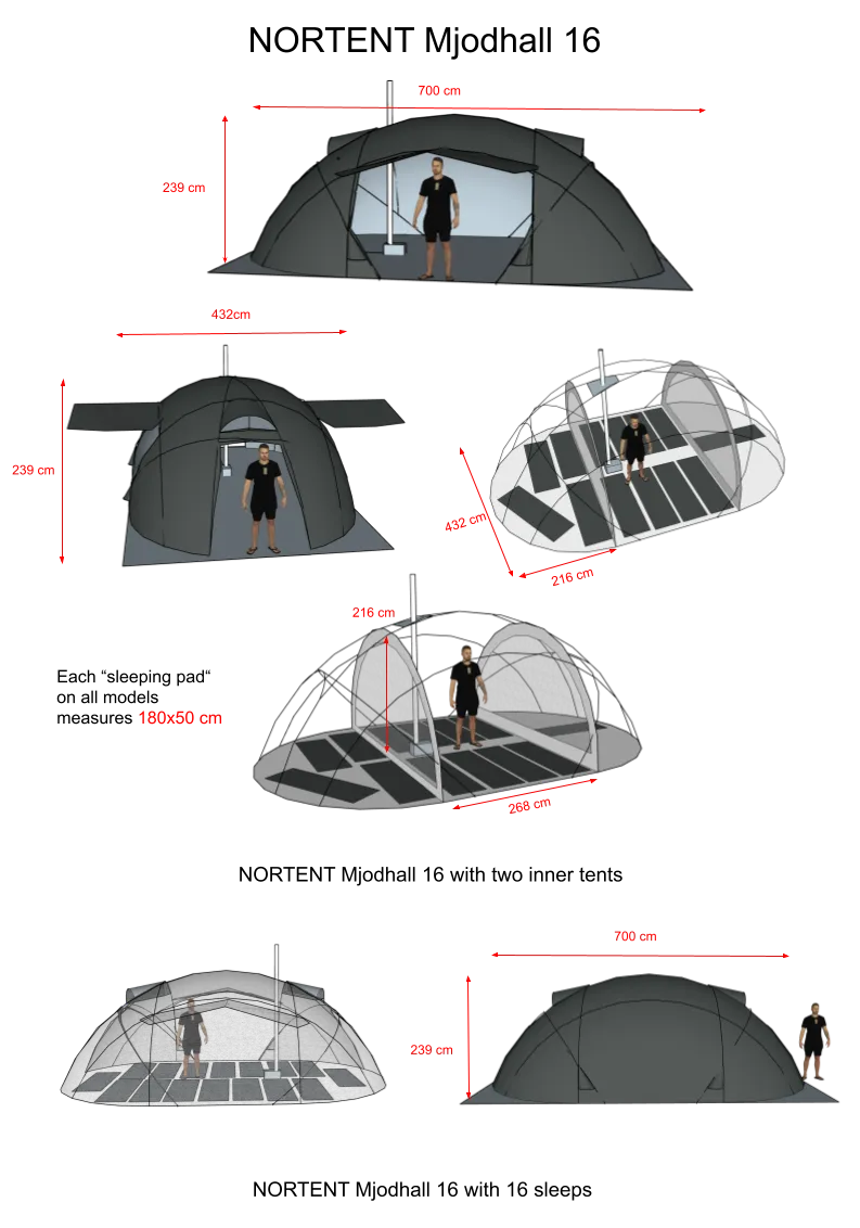 16 Person Expedition Tent - Mjodhall 16 Tent by Nortent