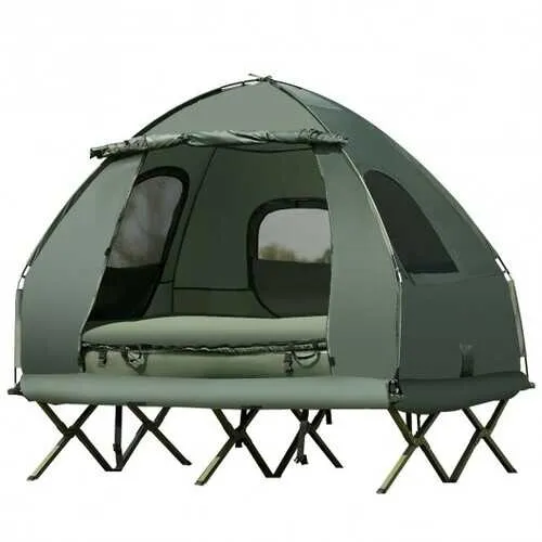 2-Person Compact Portable Pop-Up Tent Air Mattress and Sleeping Bag