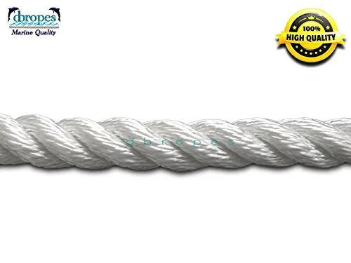 3/8" X 20' Three Strand Mooring Pendant 100% Nylon Rope with SS Thimble. (Tensile Strength 3800 Lbs.) Made in USA. FREE EXPEDITED SHIPPING