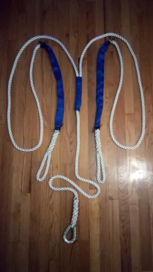 5/8" X 14' Three Strand Double Mooring Pendant 100% Nylon Rope with Stainless Steel Thimble.  and 2 Chafe Guard (Tensile Strength 10400 Lbs.) Made in USA. FREE EXPEDITED SHIPPING