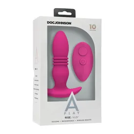 A Play Rise Rechargeable Silicone Anal Plug w/Remote - Pink