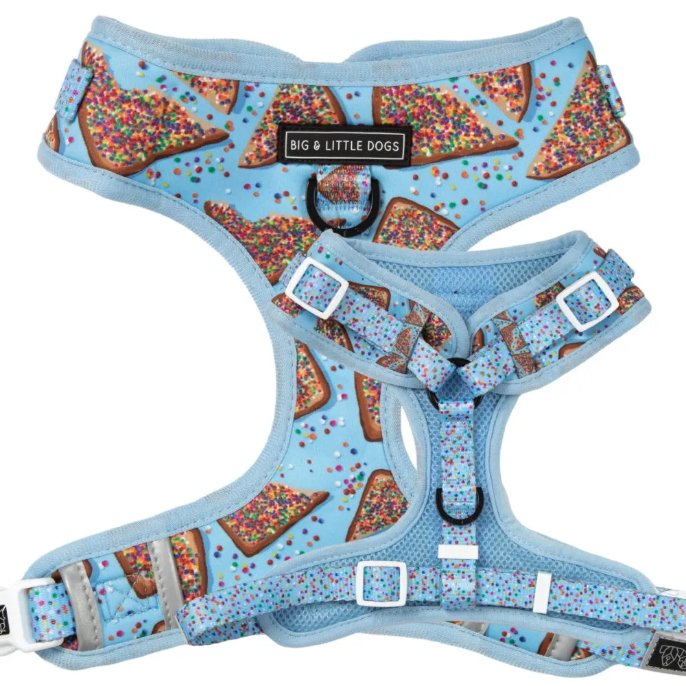 Big & Little Dogs Blue Fairy Bread Adjustable Harness