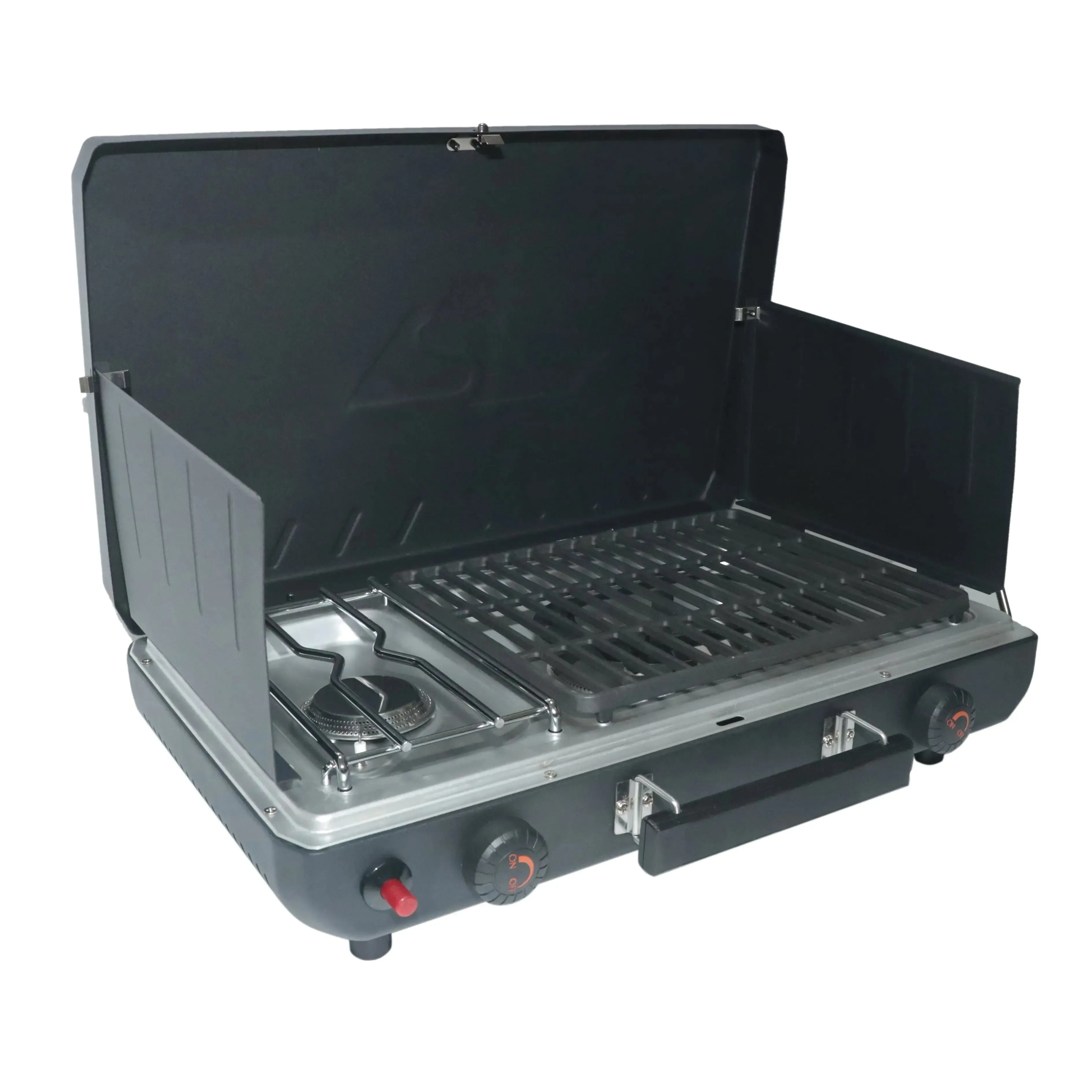 camp stove with 2 burners Propane 2-In-1 Portable 2 Burner Grill Camp Stove, Model GCT2220WB