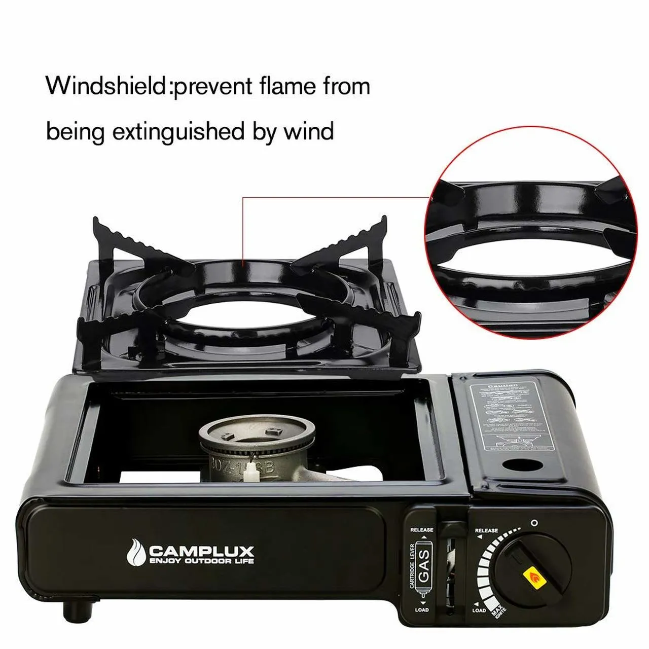 Camplux Dual Fuel (Propane & Butane) Portable Outdoor Camping Gas Stove, Single Burner with Carry Case