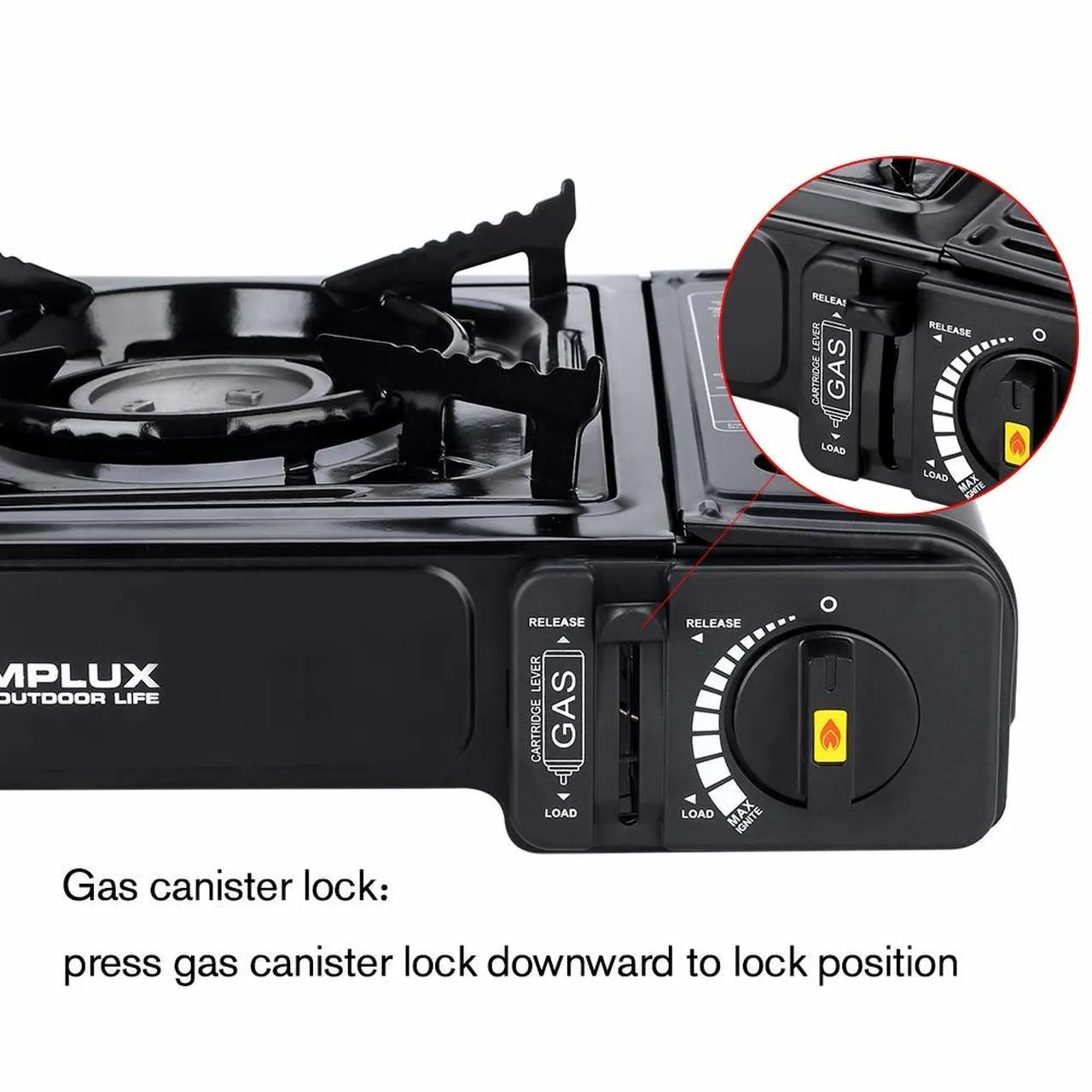 Camplux Dual Fuel (Propane & Butane) Portable Outdoor Camping Gas Stove, Single Burner with Carry Case