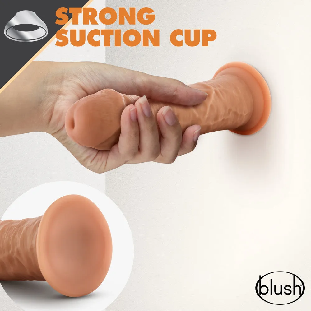 Dr. Skin Glide By Blush® | Realistic Mocha 8-Inch Long Self-Lubricating Dildo With Suction Cup Base