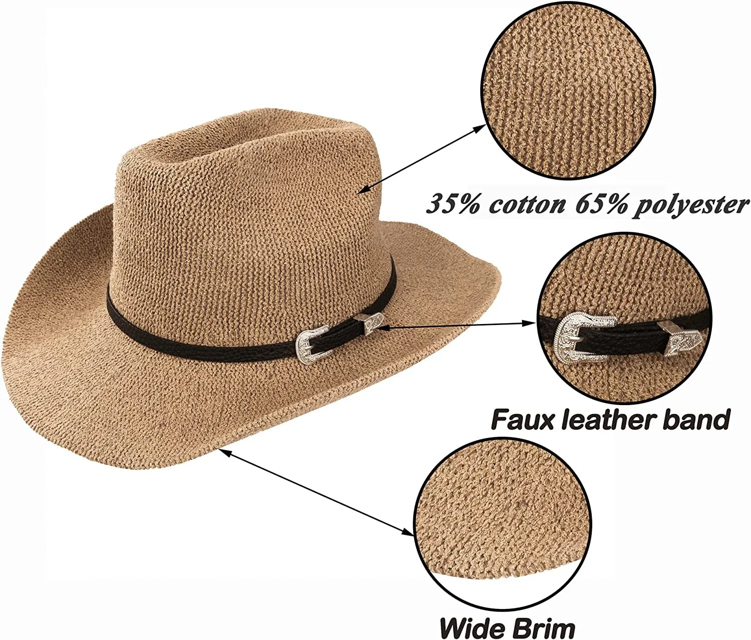 Faux Straw Cowboy Hat