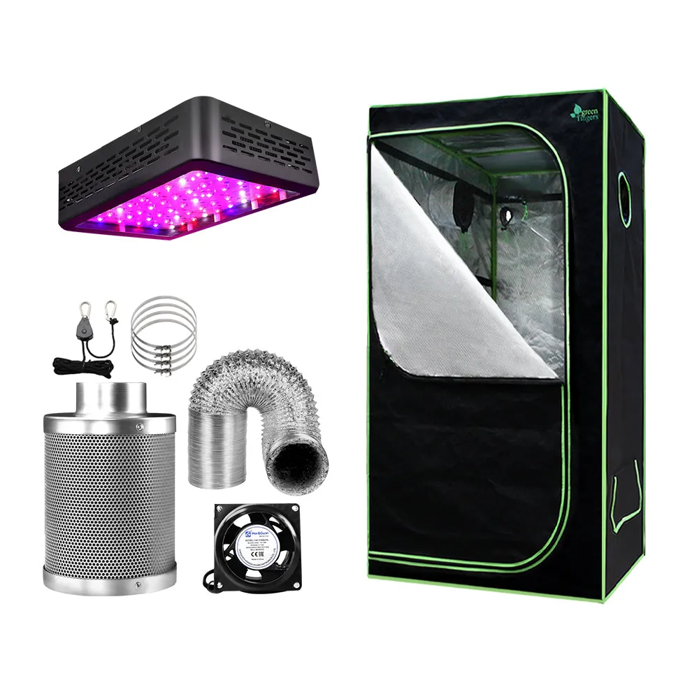 Full Spectrum LED Grow Tent Kit 600W, 4" Fan, Greenfingers