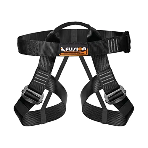 Fusion Climb Half Body Climbing Harness, Black Gray, One Size (TCH-107-2139-BLKGRY)