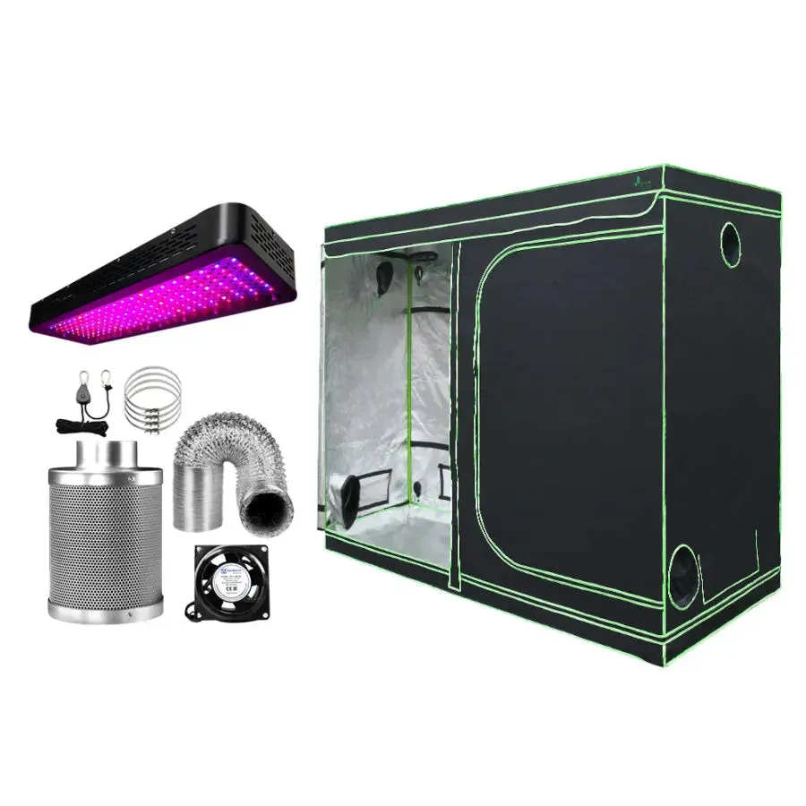 Green Fingers Grow Tent 2000W LED Grow Light 240X120X200cm Mylar 6" Ventilation