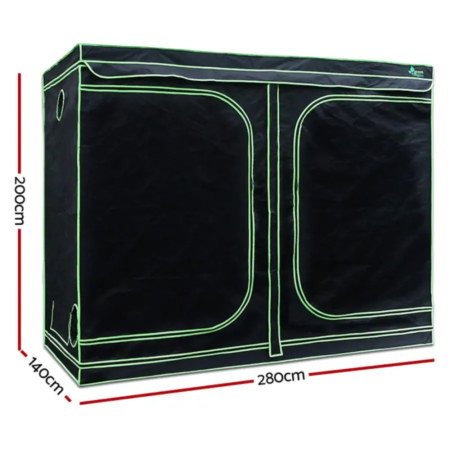 Green Fingers Grow Tent 2000W LED Grow Light 280X140X200cm Mylar 6" Ventilation