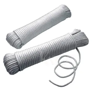 Katzco Nylon Twisted Braided Rope - 2 Pack - 3/16 Inch x 100 Foot Anchor Rope -