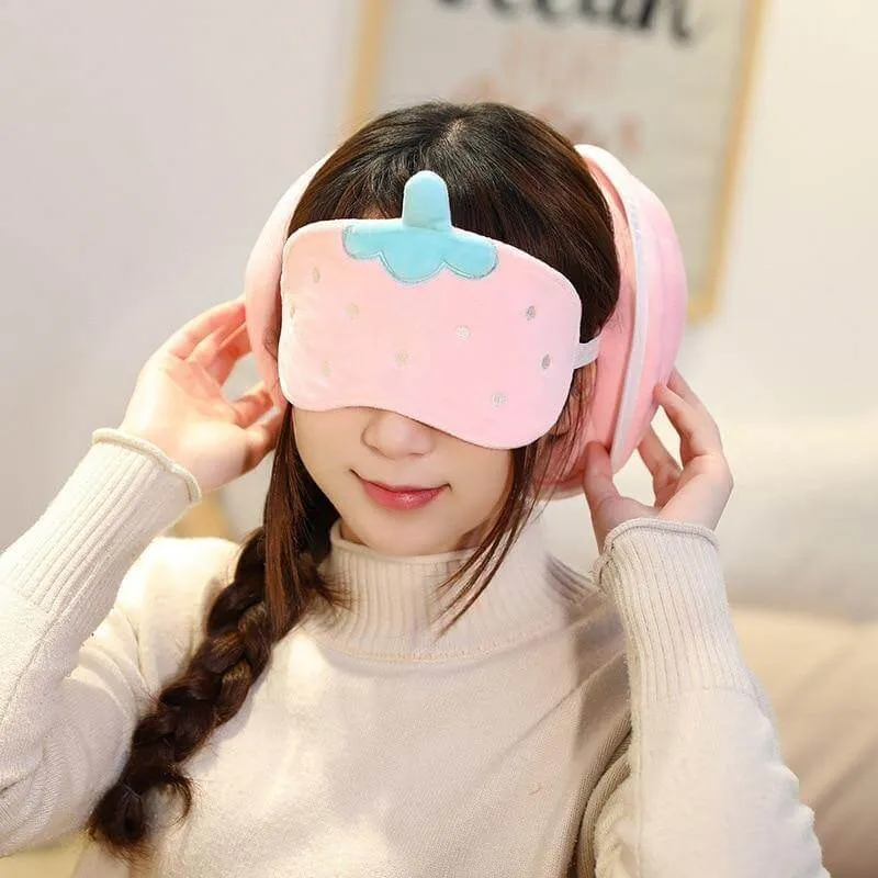 Sweet Fruits Plush Sleeping Eye Mask Bag