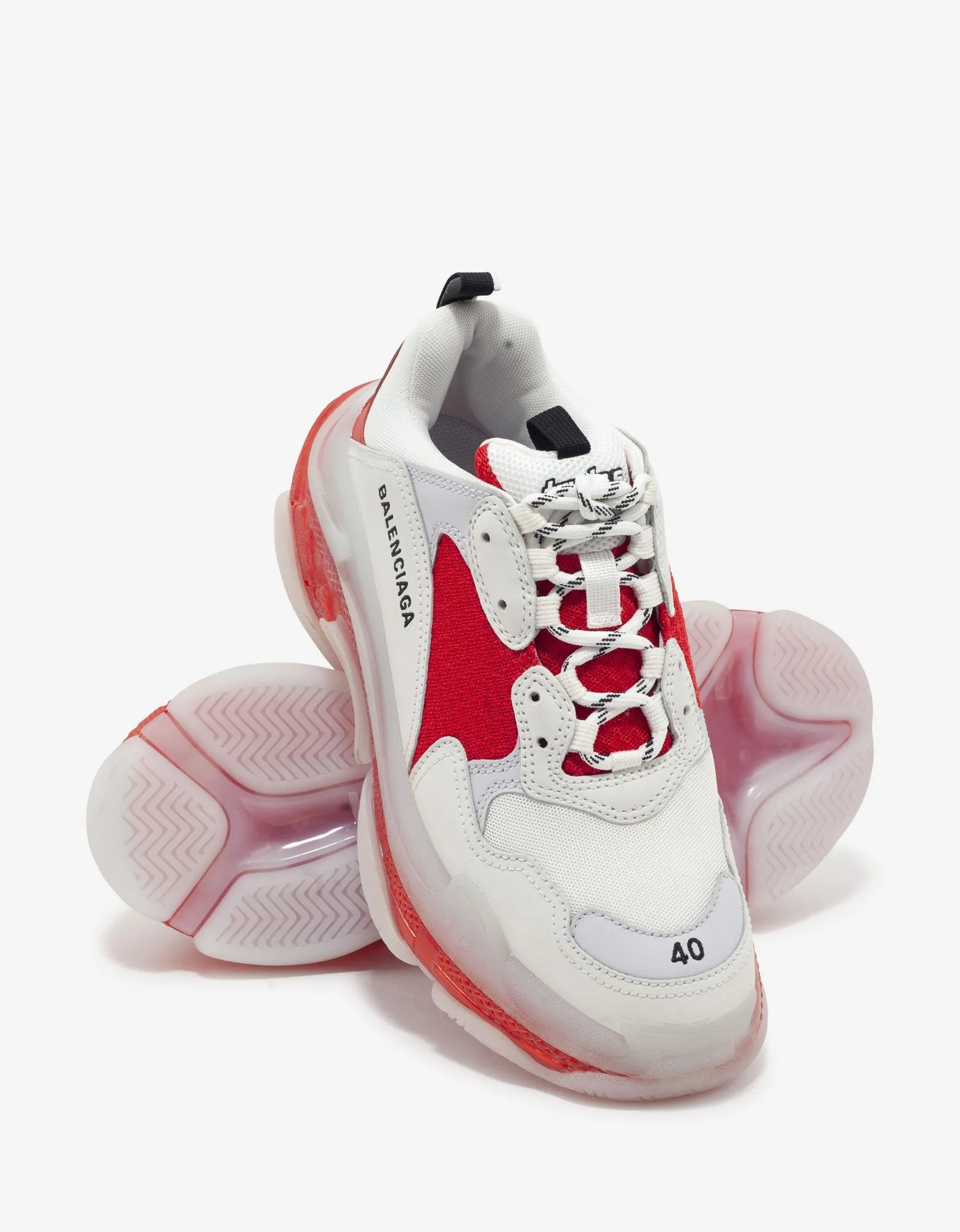 Triple S Clear Sole White & Red Trainers