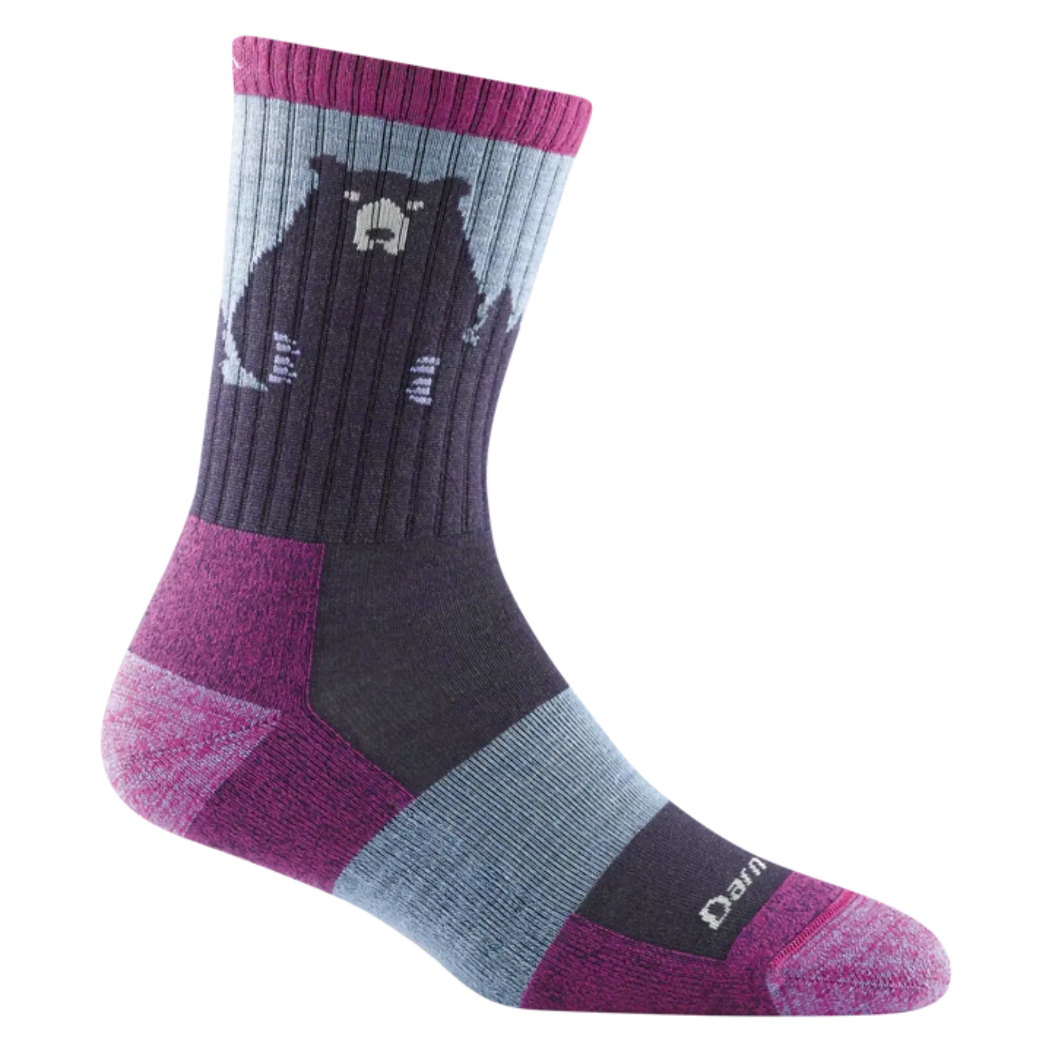 Women's Bear Town Micro Crew Lightweight Hiking Sock - Purple